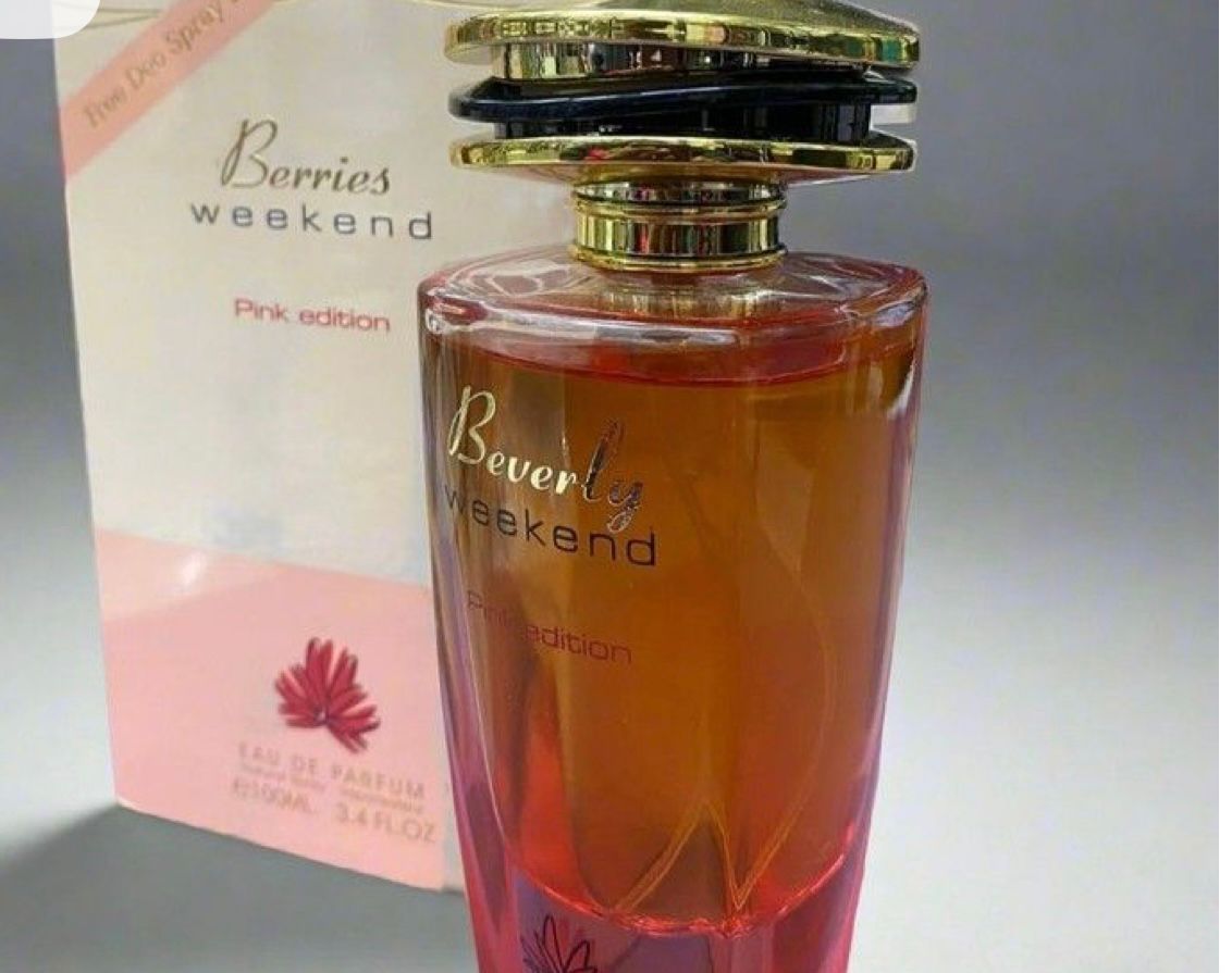 Beverly Weekend Berries Pink Edition – 100ml (3.4 oz) Eau de Parfum | Sweet Fruity & Floral Long-Lasting Fragrance