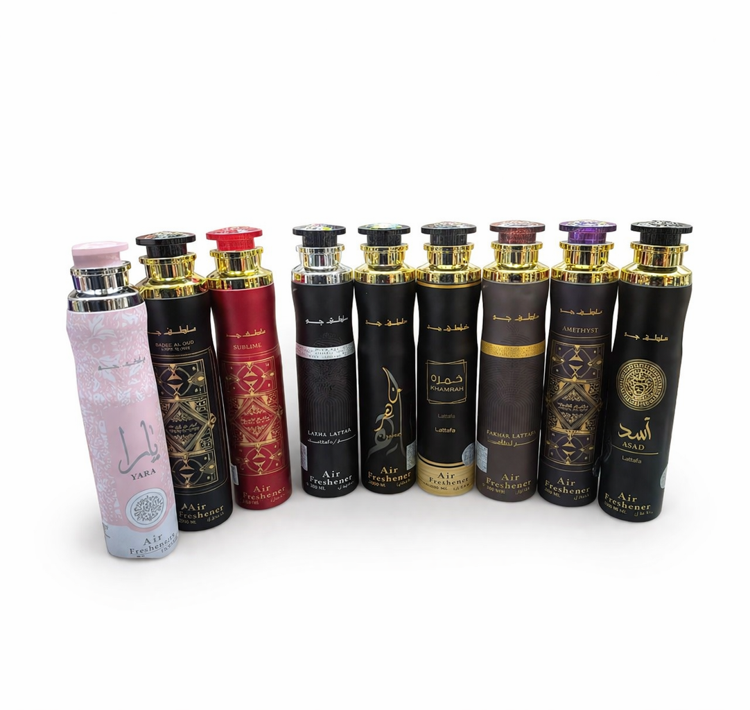 Lattafa Air Freshener Collection – Luxury Arabian Room Sprays | Yara, Asad, Khamrah & More